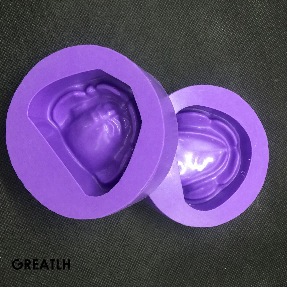 

2pcs/set Dental Plaster Model Mold of Edentulous Jaw Base Silicon Complete Block-purple