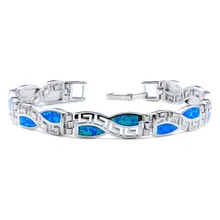 Геометрический Синий огненный опал браслет для подарка на Рождество