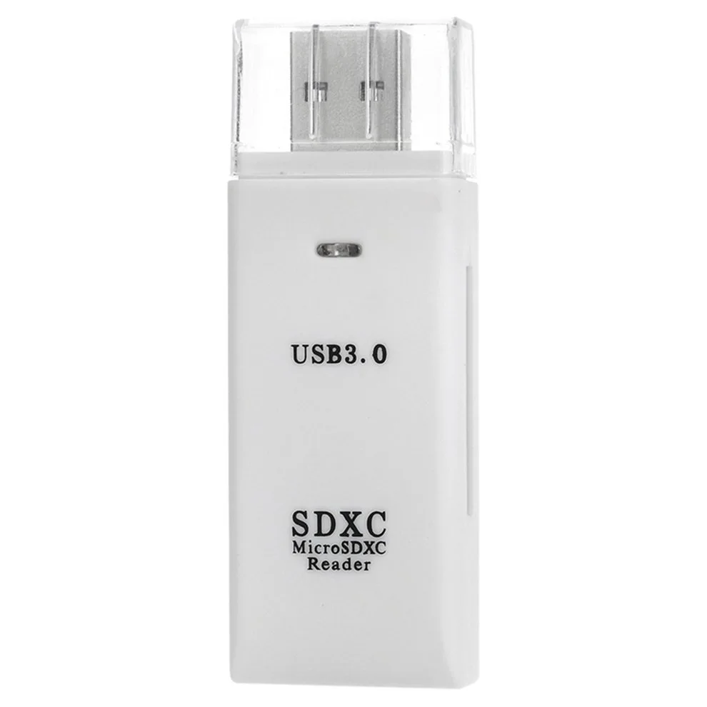 USB 3,0 картридер с 2 слота 5 Гбит/с супер Скорость Card Reader с Кепки для SDXC SD TF micro SD карты белый Цвет