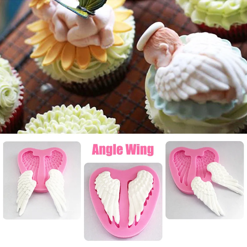 Beautiful Angel Wings Shape Silicone 3D Mold Cookware Dining Bar Non Stick Cake Decorating