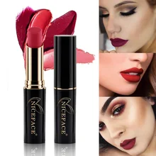 NICEFACE Губы Макияж Водонепроницаемый Матовый Металлик помады Сексуальная продолжительное Гладкий бархатная Губная помада Красота косметический Z01
