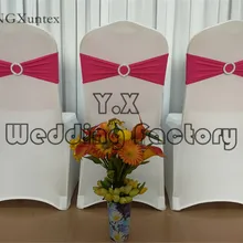 200 шт. много лайкра спандекс стул полоса с пряжкой для свадьбы Чехлы для стульев украшения