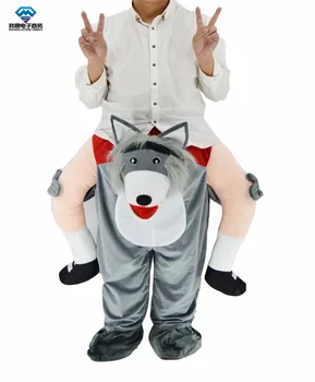 

2019 Funny Animal Wear Wolf Costume Mascot Clothing New Men and Women's Novelty and I Horse Pants Trousers and Makeup