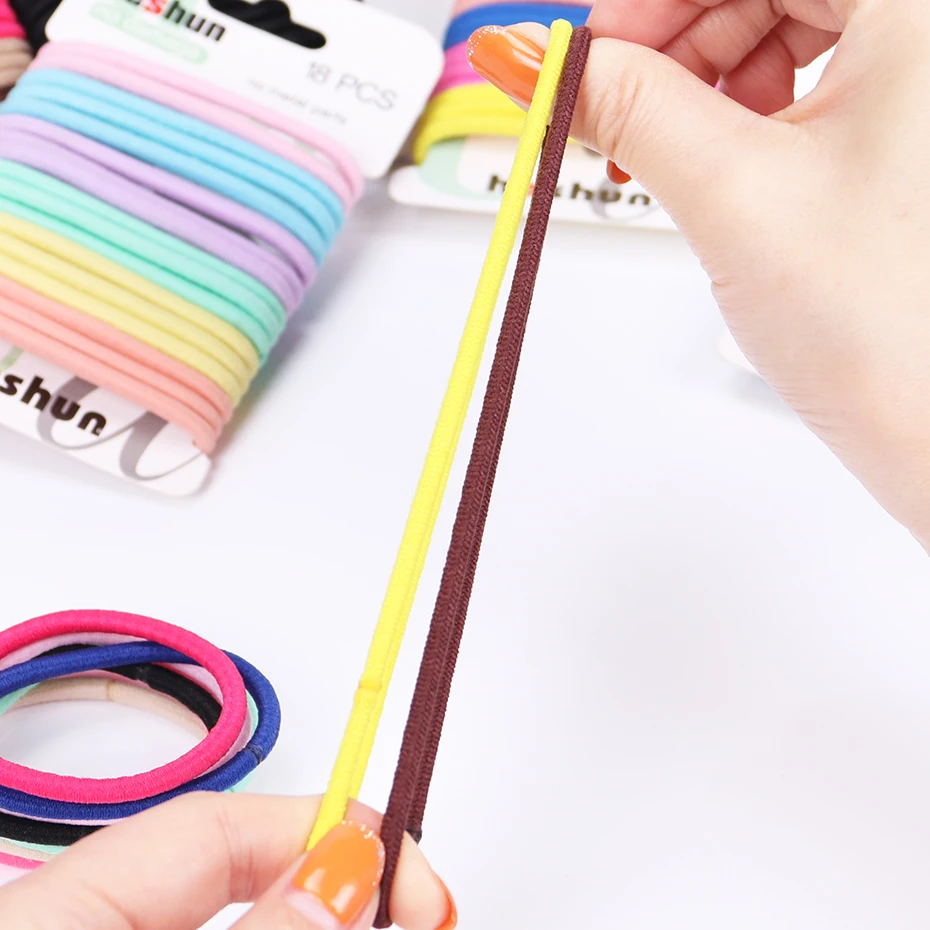 18PCS/Sets Kids Color Hair Tie Set Women Fashion Hair Bands Hair Accessories Trendy Hairband Women Elastic Sets Braid Elastic wide headbands for short hair