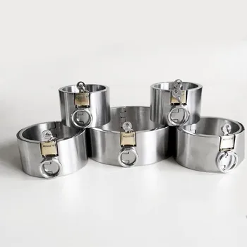 Online Slave Bdsm Bondage Set Hand Ankle Cuffs Neck Collar Adult Games Sex Tools Metal Handcuffs Shackles Collars Sex Toys For Couples