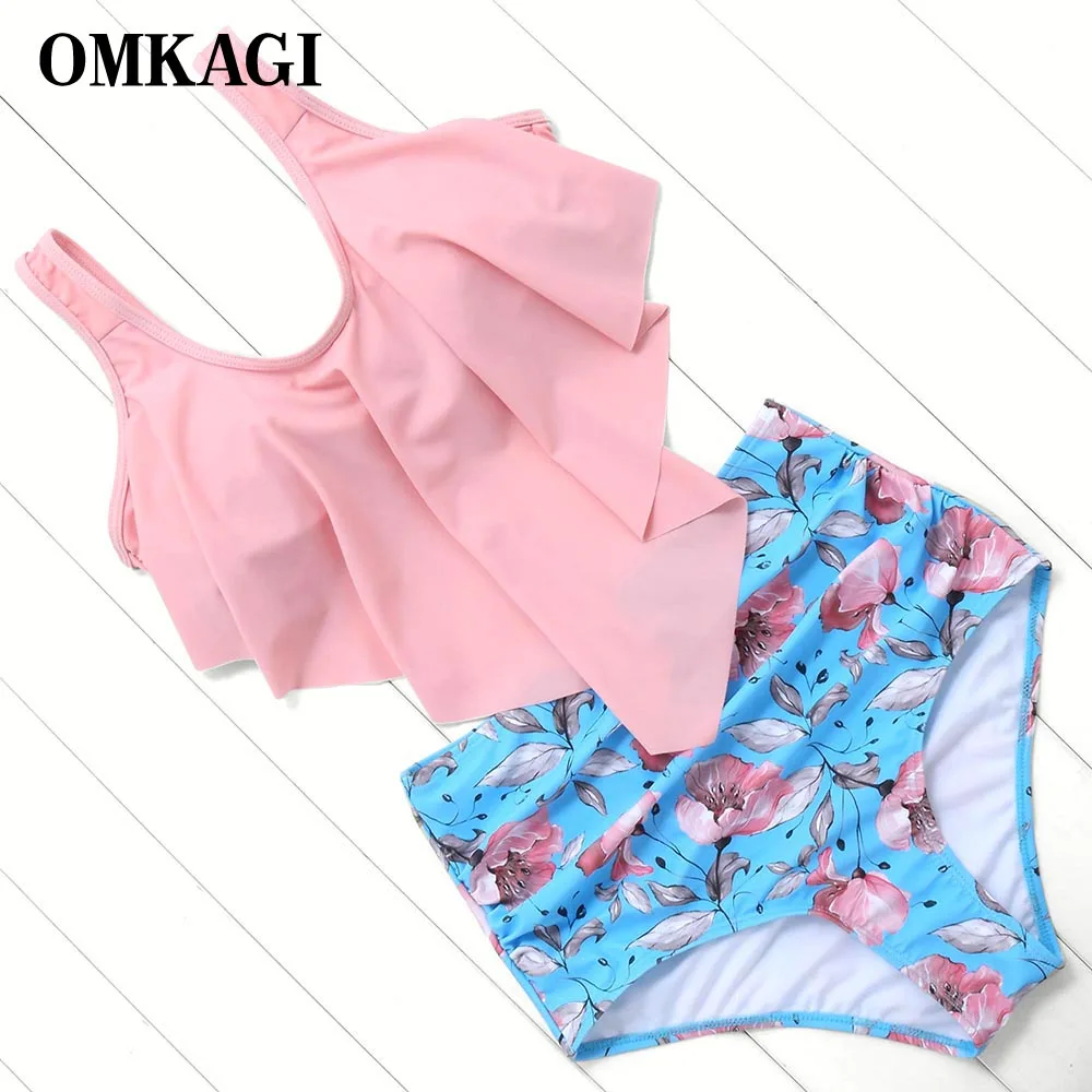 

OMKAGI Brand floral Bikinis Set Swimsuit Swimwear Women Push Up Swimming Suit Beachwear 2019 Sexy Bikini Swim Suit Swim Wear