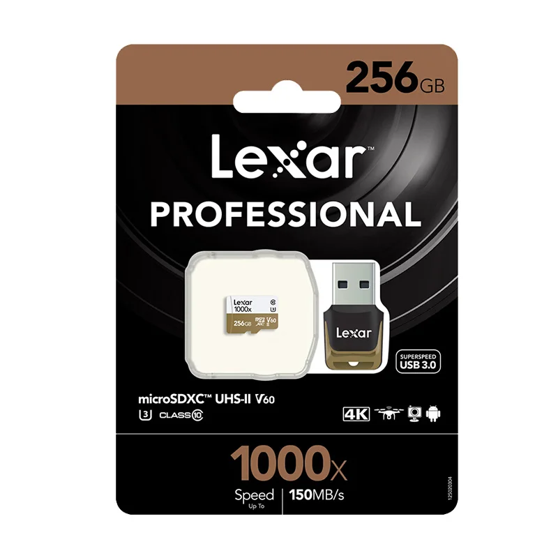 Оригинальная Micro SD карта Lexar 256GB tf V60 cartao de memoria U3 профессиональная автомобильная