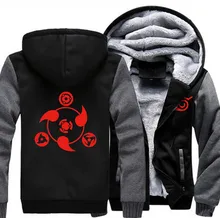 Usa größe anime naruto akatsuki cosplay zipper jacke verdicken hoodie mantel clothing casual