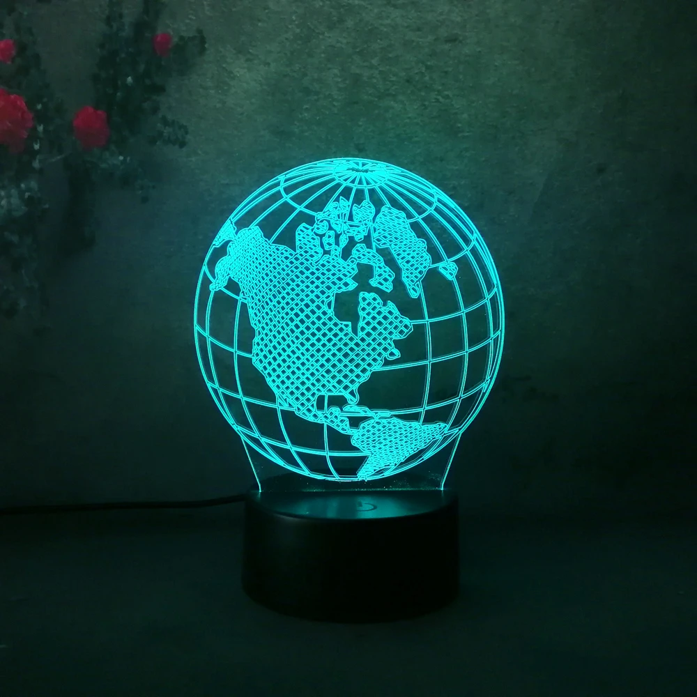 Новый 2018 3D LED Лава Lampara земной шар карта ночник спальня стол RGB цветная лампа