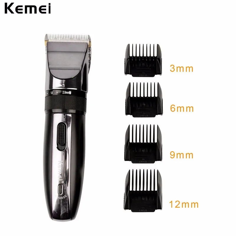 Kemei Electric Hair Clipper Rechargeable Hair Trimmer Shaver Razor Cordless 0.8-2.0mm Adjustable Low Noise For Adult /Child 4747 13