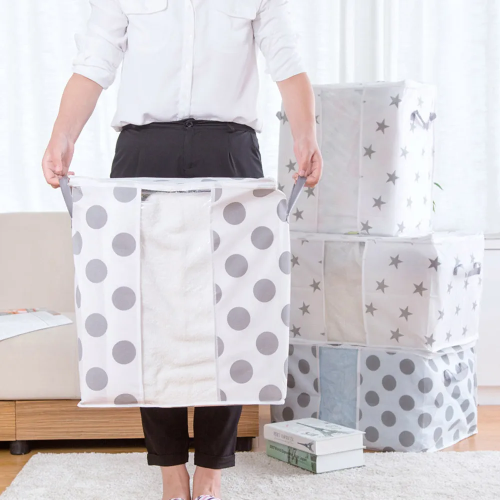Foldable Storage Bag Clothes Blanket Quilt Closet Sweater Organizer Box Pouche Large Capacity Home Organizers Storage Bag