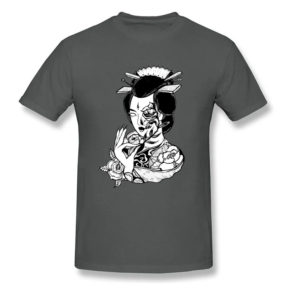 Custom Geisha004 T Shirt for Men Latest Fall O Neck Pure Cotton Short Sleeve T-Shirt Casual T-shirts Free Shipping Geisha004 carbon