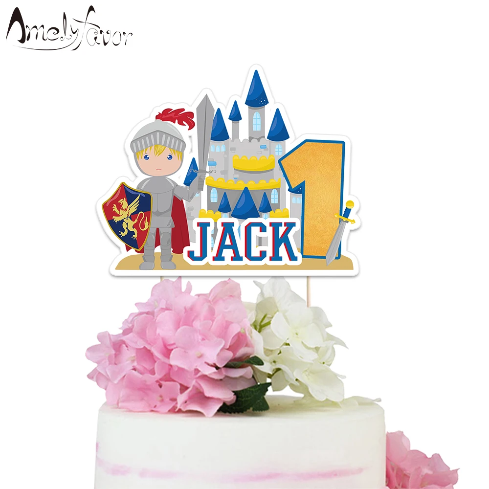 Knight Cake Topper Prince Princess Theme бумажный Топпер на торт товары для вечеринок детское