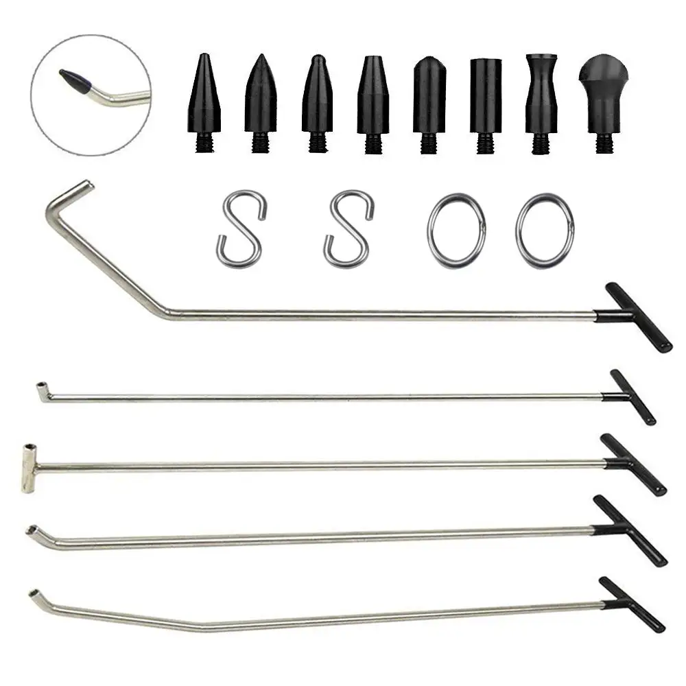 Push Rods Spring Steels Kit Paintless Dent Repair Hail Removal ABC Tools 