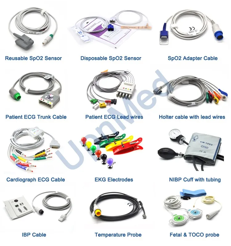 ЭКГ монитор состояния пациента аксессуары для Совместимый Nihon Kohden 3 цельный кабель ЭКГ кабель с зажимом, IEC