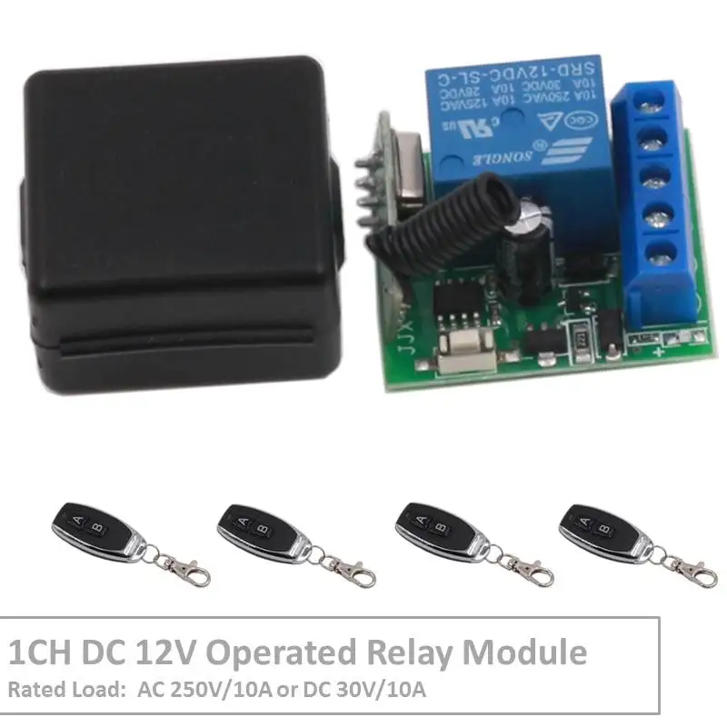 Беспроводной переключатель дистанционного управления DC 12 V управляемый 1CH rf 433 Mhz релейный приемник и передатчик 500 m для дистанционного сада