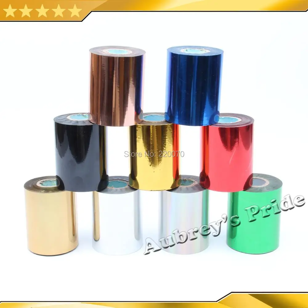 80mmx120M Golden Color Hot Stamping Foil Heat Transfer Napkin Gilding PVC Business Card Emboss