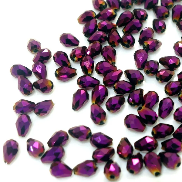 Модные граненые фонарики 100 шт. свободные бусины-разделители в форме капли воды 5x3