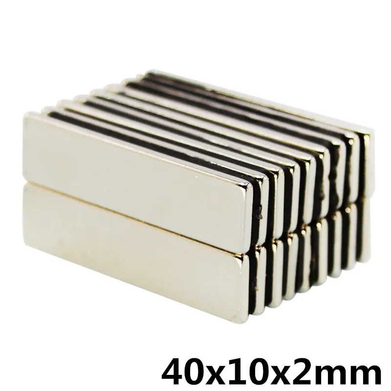 10pcs40x10x2mm сильный N35 Неодимовые Магниты Блок редкоземельных DIY Мощный Магнит Перманентных