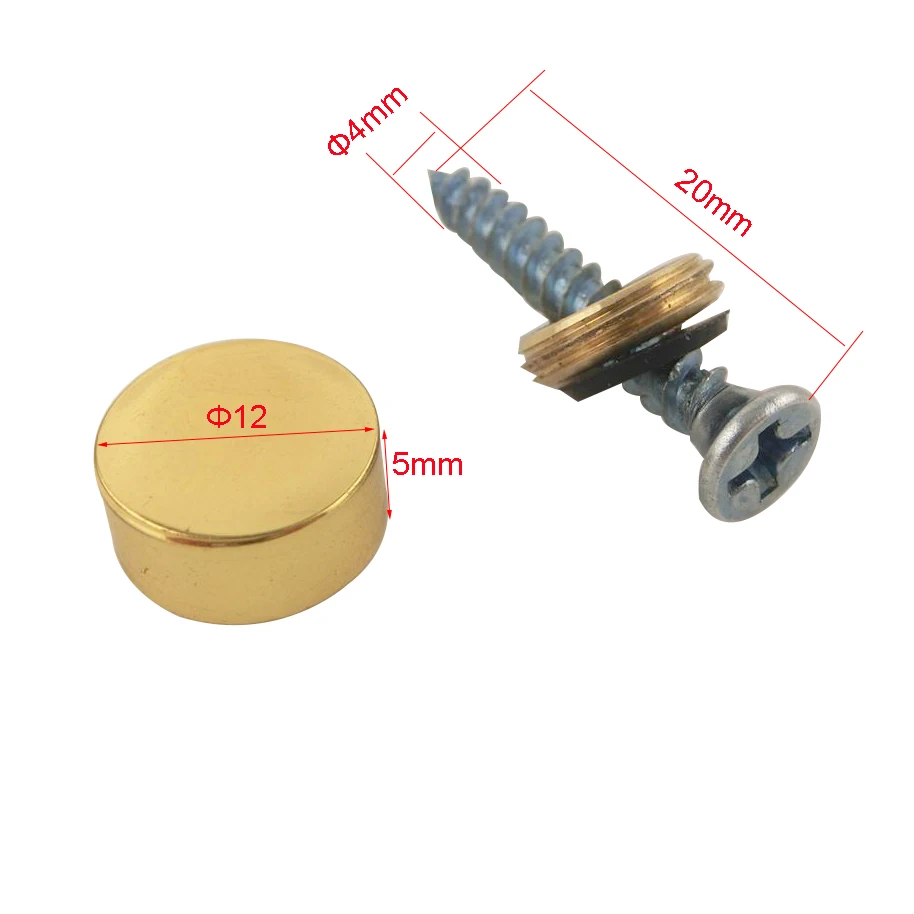 20 шт. 12 мм x 5 мм медная крышка s декоративные зеркальные Гвозди 12 мм Диаметр крышки зеркальный винт крышка гвозди
