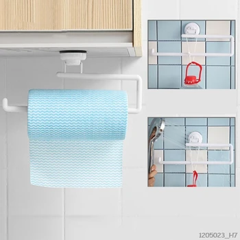 

Kitchen Accessories Storage Holder Vacuum Sucker Paper Towel Rack Adhesive Bathroom Towel Shelf Wall Hanging Roll Paper Rack