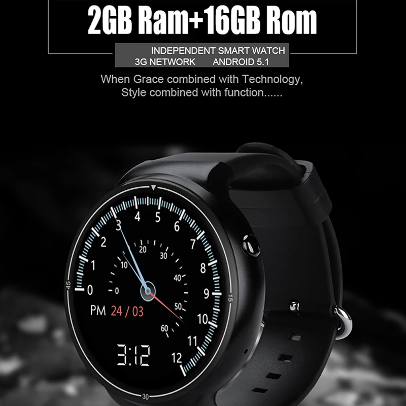 

Best Business Gift Bluetooth Smart Watch Android 5.1 RAM 2GB ROM 16GB Smart Watch GPS WiFi Nano SIM Card 3G Men's Wristwatch