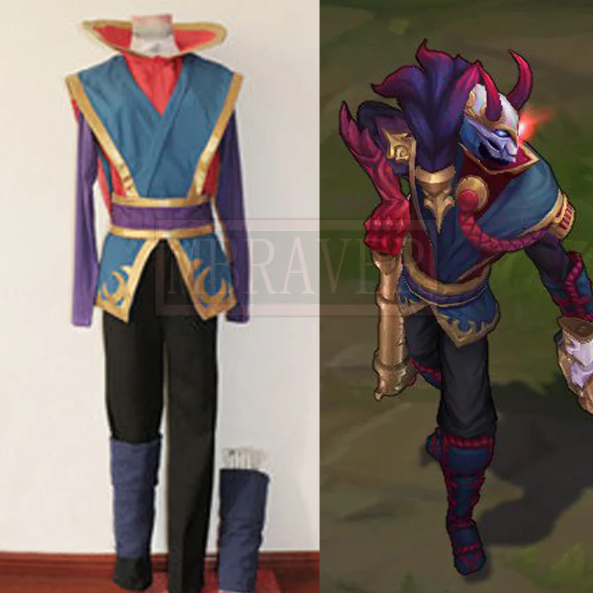 Игра LOL Khada Jhin комикс для вечерние НКИ Хэллоуин Рождество Косплей Костюм на заказ