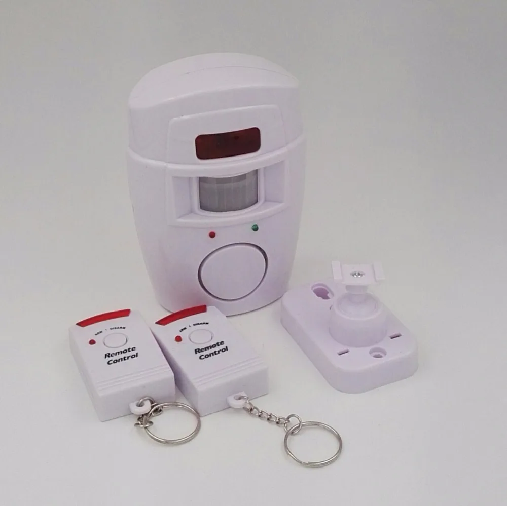 Wireless Pir Motion Sensor Detector Alarm With 2 Remote Controls Door
