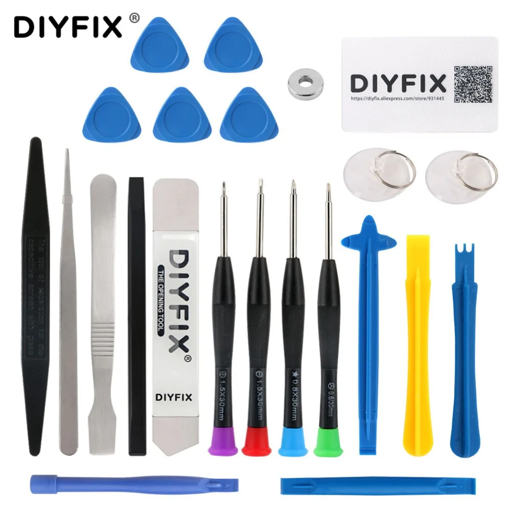 DIYFIX 23 in 1 Phone Repair Tools Set Pry Opening Tool Tweezers Spudger Screwdriver Set for iPhone X 8 7 6S 6 Plus DIY Tool Kit DIYFIX 23 in 1 Phone Repair Tools Set Pry Opening Tool Tweezers Spudger Screwdriver Set for iPhone X 8 7 6S 6 Plus DIY Tool Kit