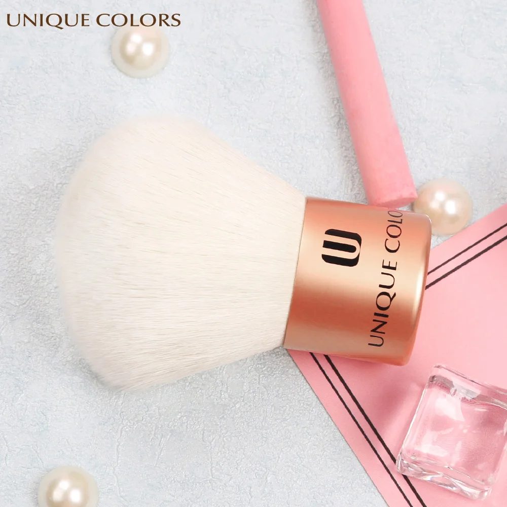 UNIQUE COLORS  Kabuki Brush Makeup Brushes Cosmetics Shimmer Power Blush Face Make Up Brush High Quality Soft Face Makeup