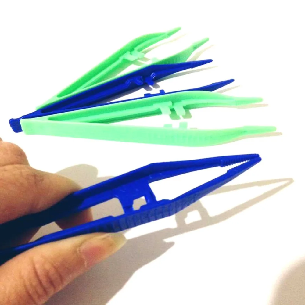 

10pcs/lot plastic beads tweezer for Model Building Kits puzzle bead kids Children DIY toys clamp Clips Accessories tools #281896