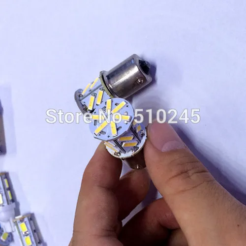 Автомобильные светодиодные лампы s25 ba15s p21W 18smd 1156 18 led smd 7014 белые красные желтые