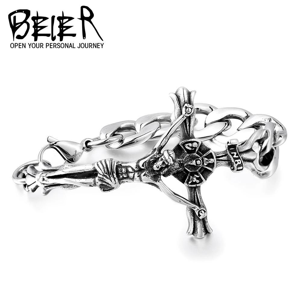 Байер Европа и Соединенные Штаты популярные Крест Иисуса браслет Крест Иисуса панк Титан Для мужчин Томас Стиль подарок BC8-042