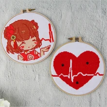 DIY Love Girl Boy Kit de bordado de mano conjuntos de puntadas de Cruz 3D costura con aro para principiantes columpio manualidades decoración del hogar(China)