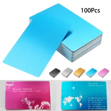100 шт черный серебристый Alumium карта из сплава металл с лазерной гравировкой визитные карточки заготовки 0,22 мм толщина 3,4x2,1 дюйма