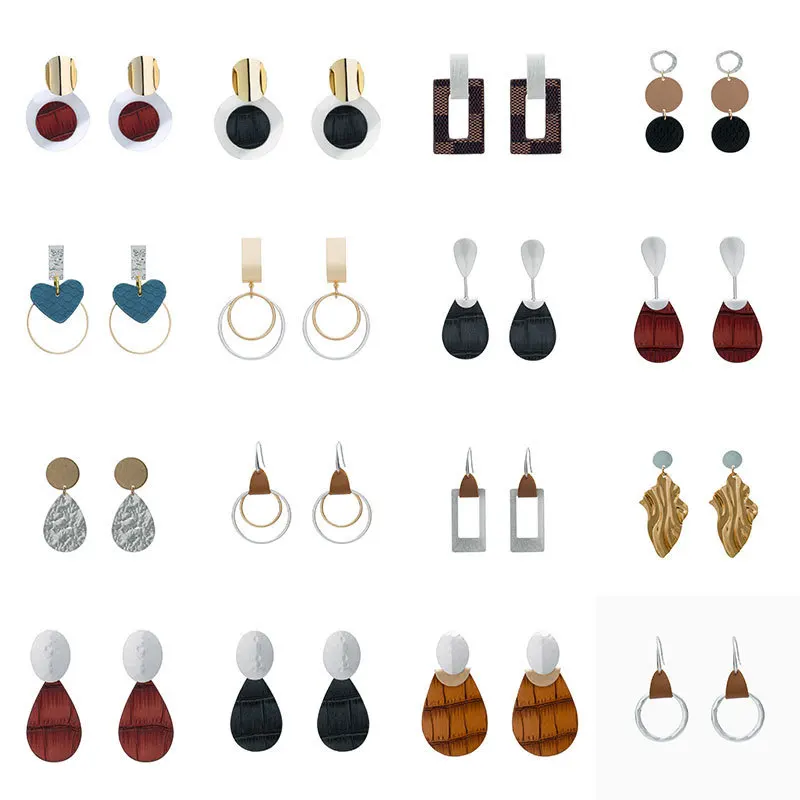 

Fashion New Pund Drop earring for women Round Metal Boho Vintage Geometric unique Earrings Statement Jewelry