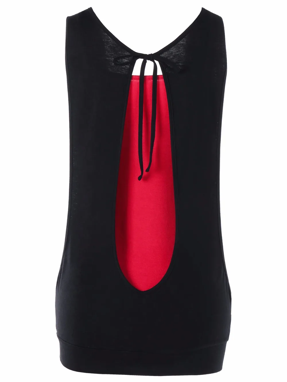 VESTLINDA Cowl Neck Faux Twinset Panel Cut Out Sleeveless Tank Top Womens Summer Clothing 2018 Fashion Sexy Top Female Tanktop 2