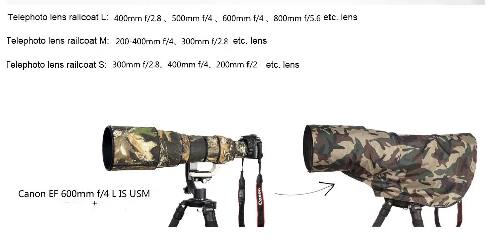 ROLANPRO дождевик для телеобъектива дождевик/дождевик для объектива армейский зеленый камуфляж пистолеты одежда L M S XS