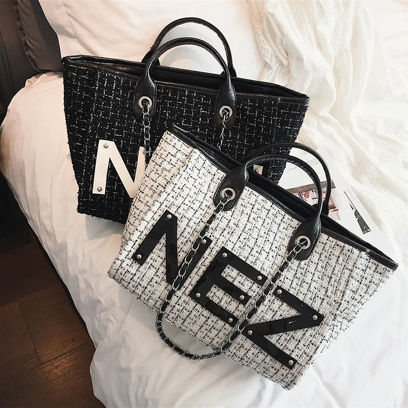 

Large Capacity Letter Printed Tote Bag 2018 Luxury Brand Designed Top-handle Bags Women Shoulder Bag Female Bag