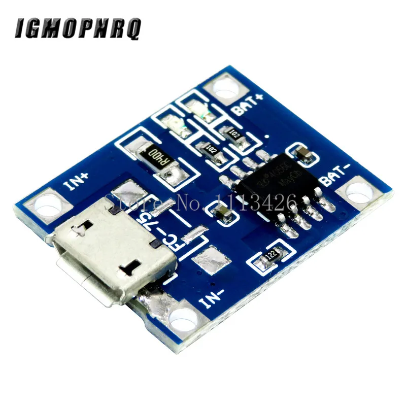 100 шт./лот TP4056 1A Lipo зарядное устройство плата Модуль литиевая батарея DIY микро порт