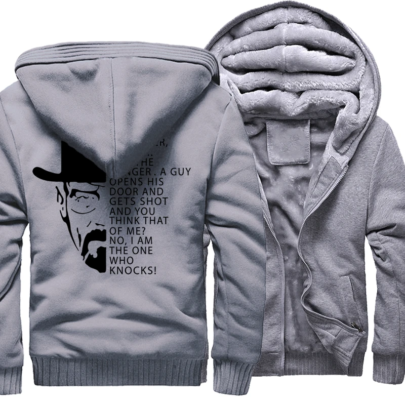 Мода толстовка зимние плотные толстовки Для мужчин высокое качество свитшот в стиле хип-хоп с принтом «во все тяжкие» опасный heisenberg кофты с капюшоном - Цвет: gray 1