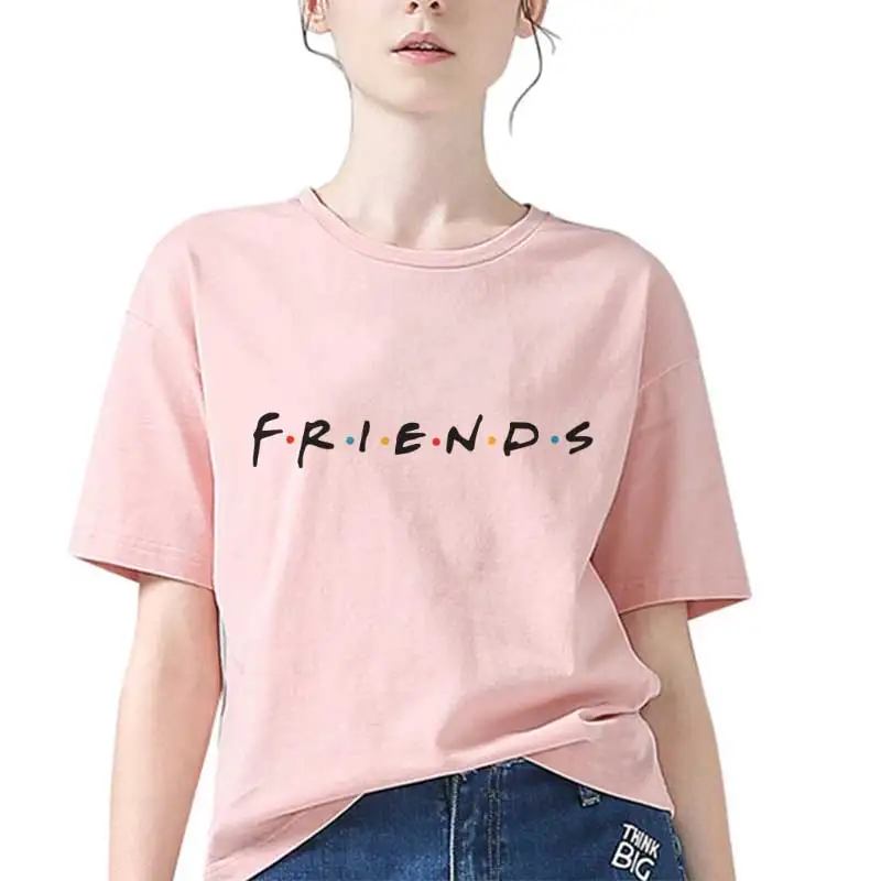 

Harajuku Vintage Kawaii Friends Tv T-shirt 2019 Summer Tumblr Vogue Tee Printed Letter Women T-shirt