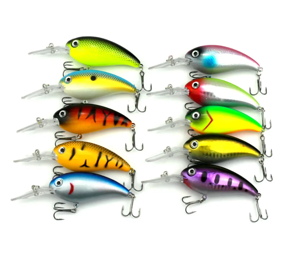 

Big Sale 10pcs/lot Crankbait Fishing Lure Artificial Plastic Crank Bait Bass Wobblers Pike Perch Hard Fishing Tackles 10cm 14g