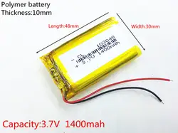 3,7 V 1400 mAh 103048 литий-полимерный литий-po Li ion Перезаряжаемые Батарея ячейки для Mp3 MP4 MP5 gps Оборудование для psp Мобильный bluetooth