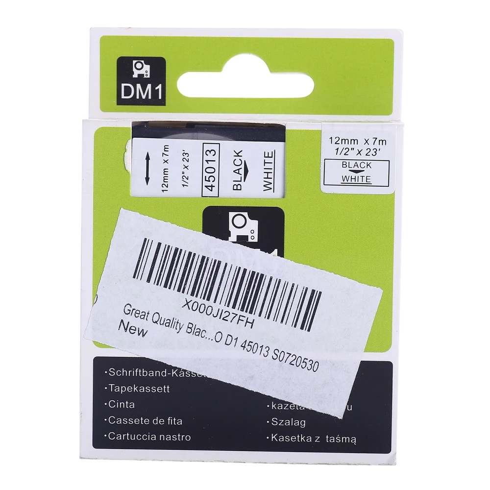 Высококачественная черно белая лента для этикеток совместимая с DYMO D1 45013