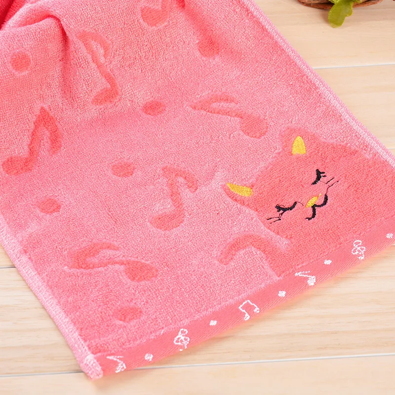 Urijk мультфильм детское полотенце Жаккард вышивка кошка маленькое волокно мягкое полотенце домашняя Ванна мини квадратное лицо руки детские полотенца 25*50 см