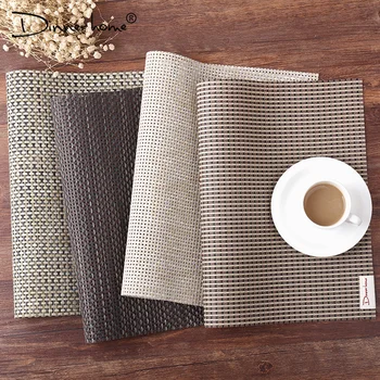 

4pcs/Set Dinner Placemat Minimalist Table Mat Bowl Pad Coasters Waterproof Table Cloth Slip-resistant Pad Kitchen Decor 45x30cm
