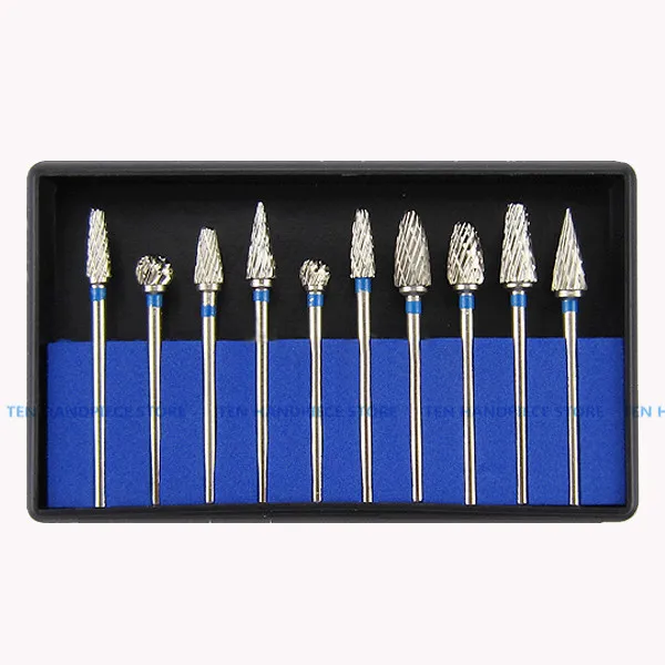 2018 good quality Set of 10 Tungsten Steel Dental Carbide Burs Lab Med