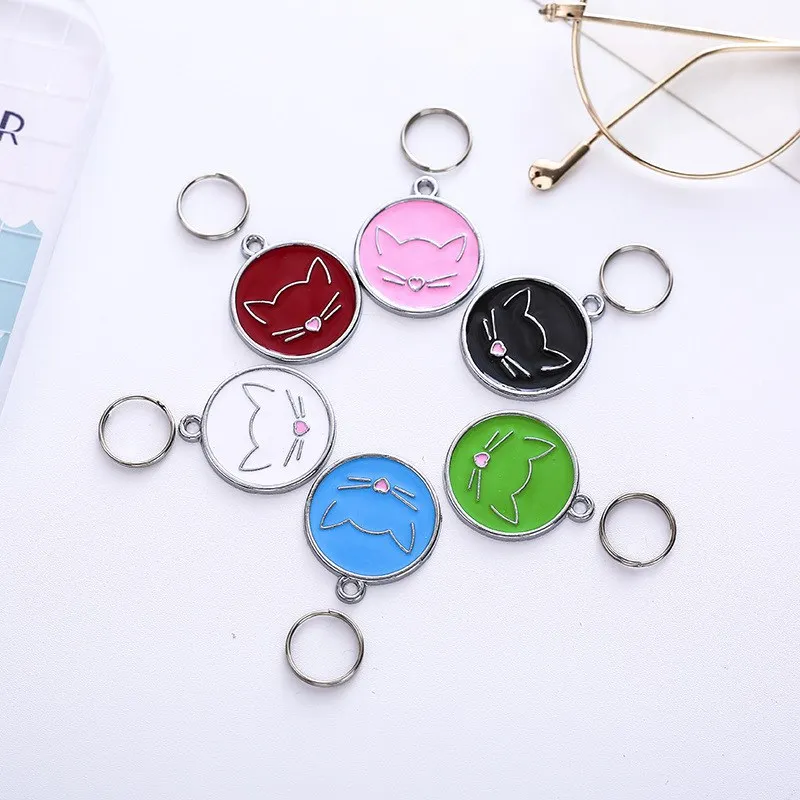 

Cats Tag Cat Collar Attachment Hanging Ornament Cat ID Tag For Name Information Preventing Lost Charm Necklace Pendant