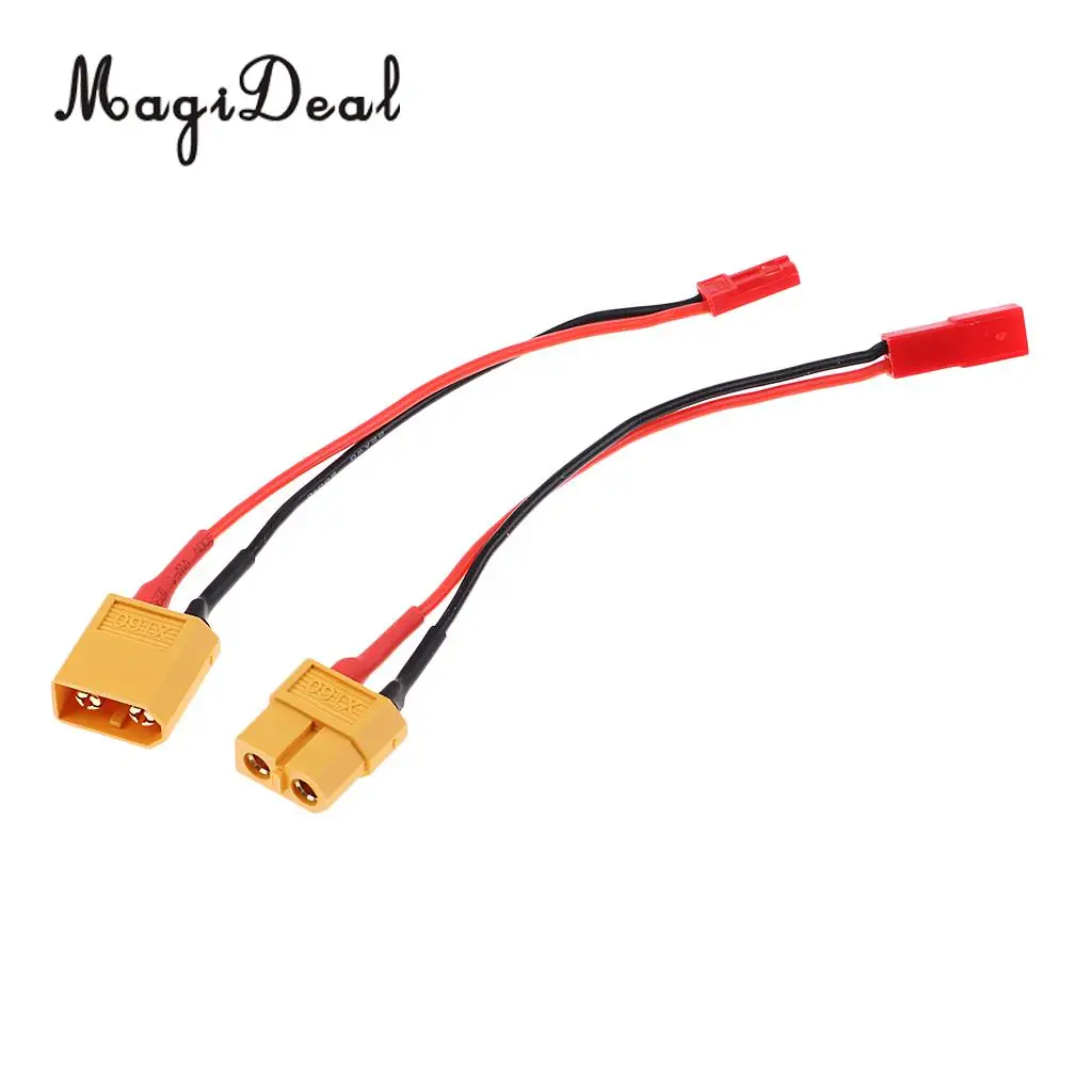 2Pcs/Lot 5.2'' XT60 to JST Plug Connector Adapter Lead Wire 22AWG Male&Female for RC Car Boat Airplane Battery Charger Parts